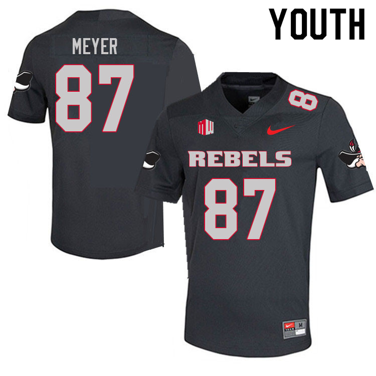 Youth #87 Adam Meyer UNLV Rebels College Football Jerseys Sale-Charcoal